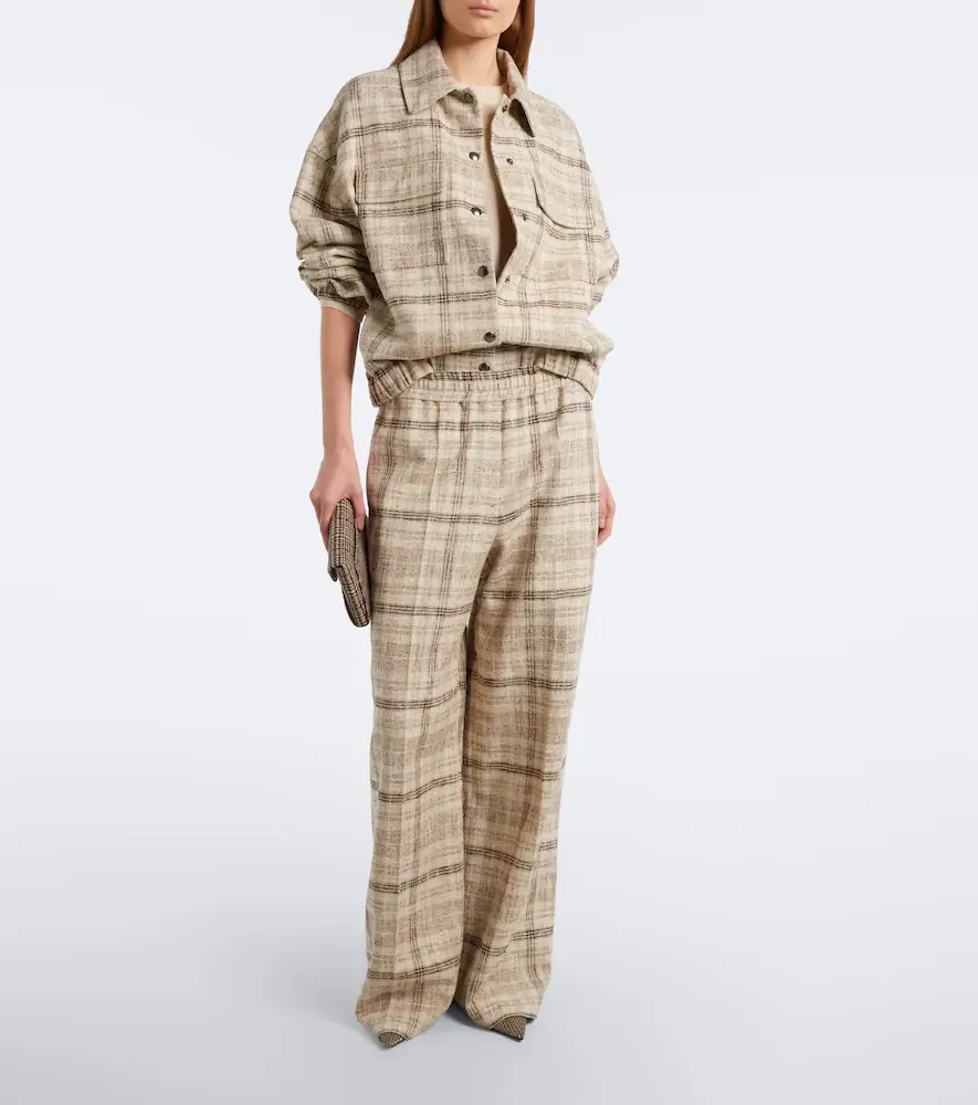 Brunello Cucinelli Checked cotton, silk, and hemp-blend jacket | Thumbnail 3 Brunello Cucinelli Checked cotton, silk, and hemp-blend jacket | Thumbnail 3