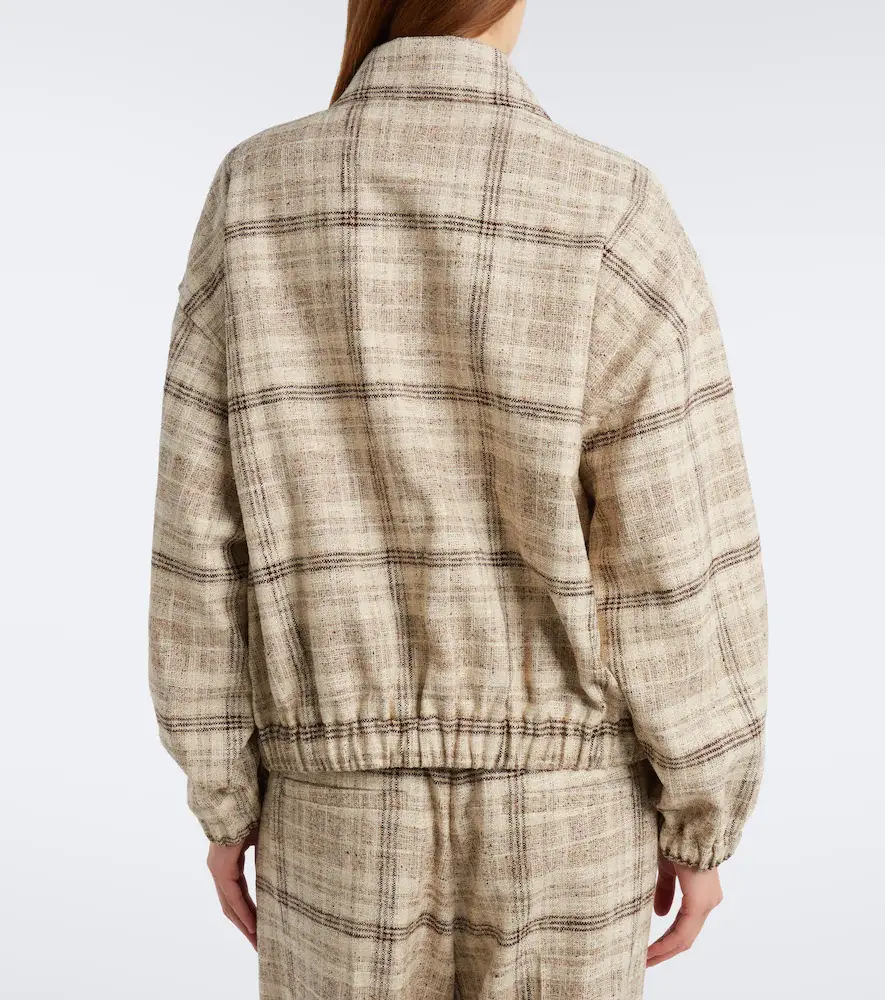 Brunello Cucinelli Checked cotton, silk, and hemp-blend jacket | Thumbnail 4 Brunello Cucinelli Checked cotton, silk, and hemp-blend jacket | Thumbnail 4