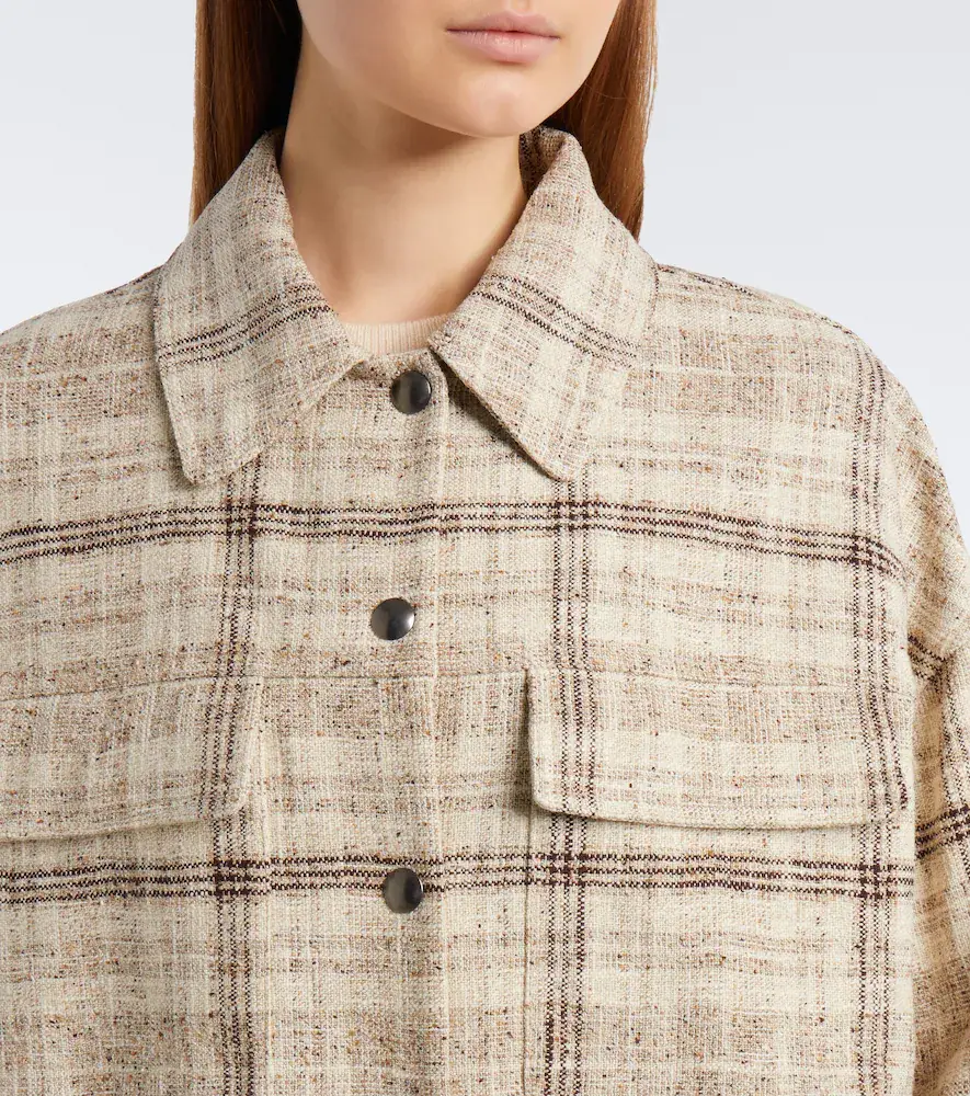 Brunello Cucinelli Checked cotton, silk, and hemp-blend jacket | Thumbnail 6 Brunello Cucinelli Checked cotton, silk, and hemp-blend jacket | Thumbnail 6