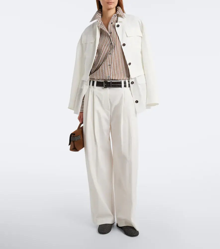 Brunello Cucinelli Monili cotton poplin wide-leg pants | Thumbnail 4 Brunello Cucinelli Monili cotton poplin wide-leg pants | Thumbnail 4