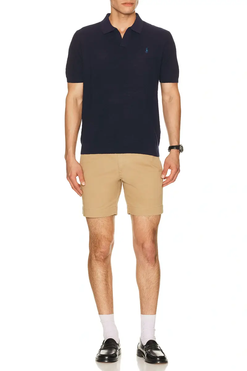 Polo Ralph Lauren Short Sleeve Textured Johnny Collar Polo Sweater | Thumbnail 3 Polo Ralph Lauren Short Sleeve Textured Johnny Collar Polo Sweater | Thumbnail 3