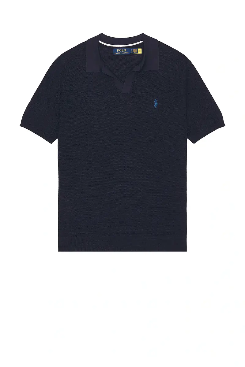 Polo Ralph Lauren Short Sleeve Textured Johnny Collar Polo Sweater | Thumbnail 4 Polo Ralph Lauren Short Sleeve Textured Johnny Collar Polo Sweater | Thumbnail 4