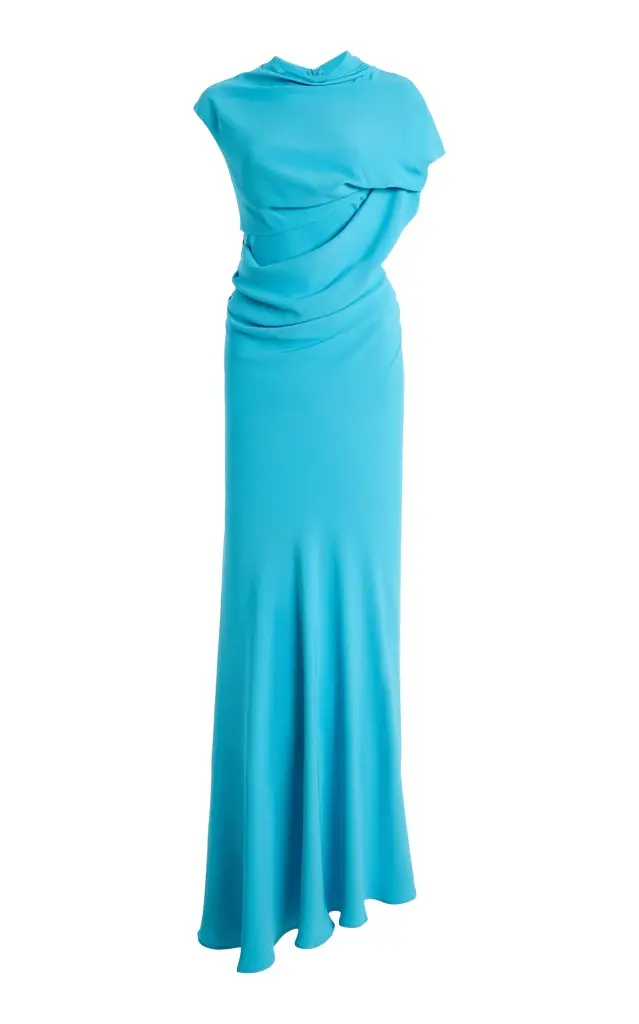 Ara Draped Crepe Maxi Dress