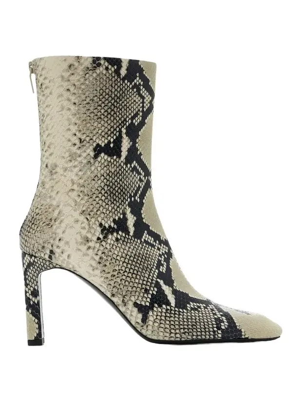 Bar Python-Embossed Leather Boots