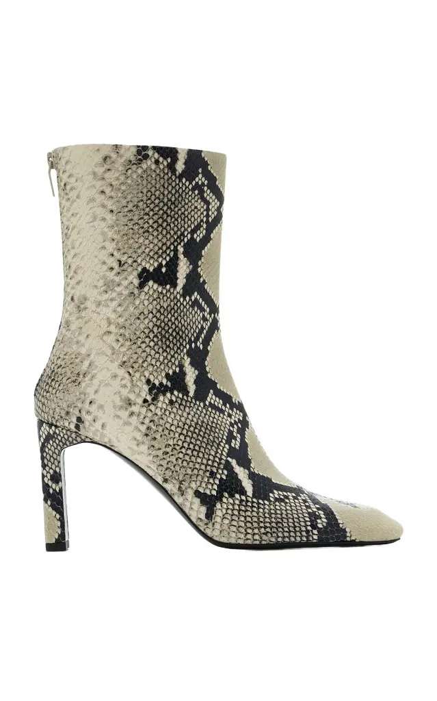 Bar Python-Embossed Leather Boots Bar Python-Embossed Leather Boots