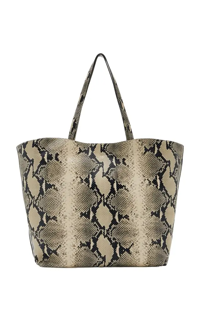 TOTEME Roam Python-Effect Leather Tote Bag