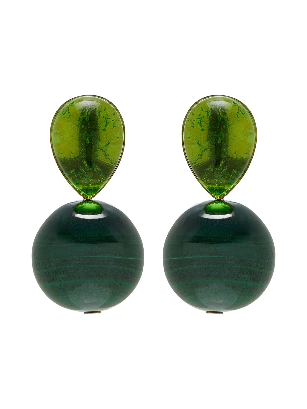 Jennifer Behr Allison 18K Gold-Plated Citrine And Malachite Earrings