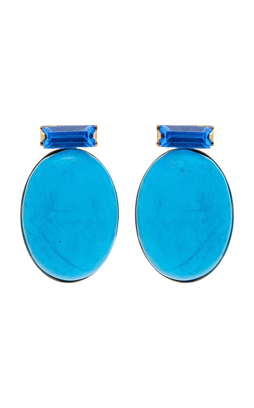 Jennifer Behr Arden 18K Gold-Plated Turquose And Crystal Earrings