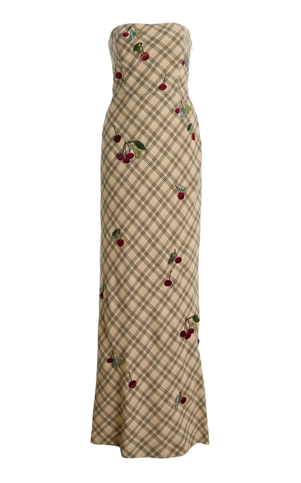 BERNADETTE Luna Embroidered Wool Maxi Dress