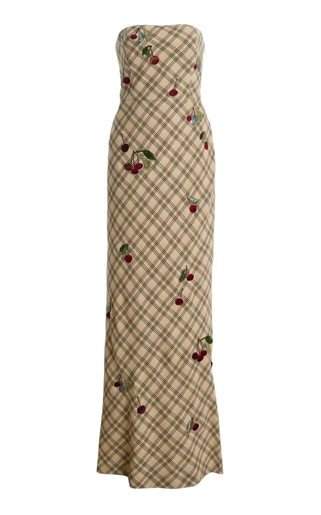 Luna Embroidered Wool Maxi Dress