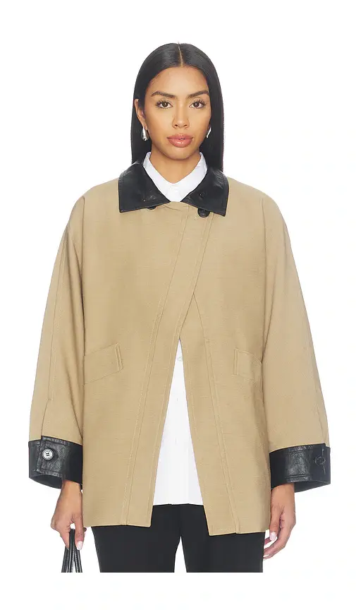 Cubic London Cropped Contrast-trim Oversized Trench Jacket | Thumbnail 2 Cubic London Cropped Contrast-trim Oversized Trench Jacket | Thumbnail 2