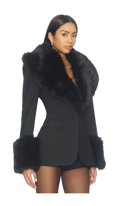 Naked Wardrobe Suiting Faux Fur Blazer | Thumbnail 2 Naked Wardrobe Suiting Faux Fur Blazer | Thumbnail 2