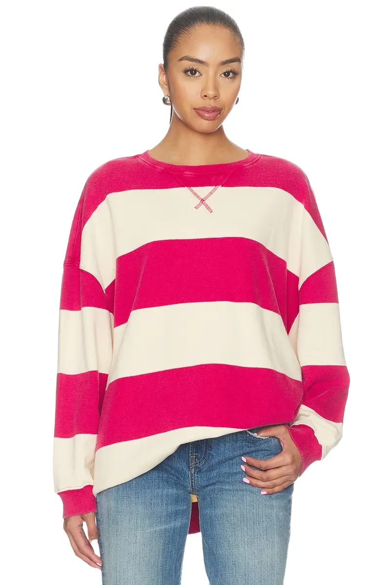Classic Striped Crew Wide Tee Top Classic Striped Crew Wide Tee Top