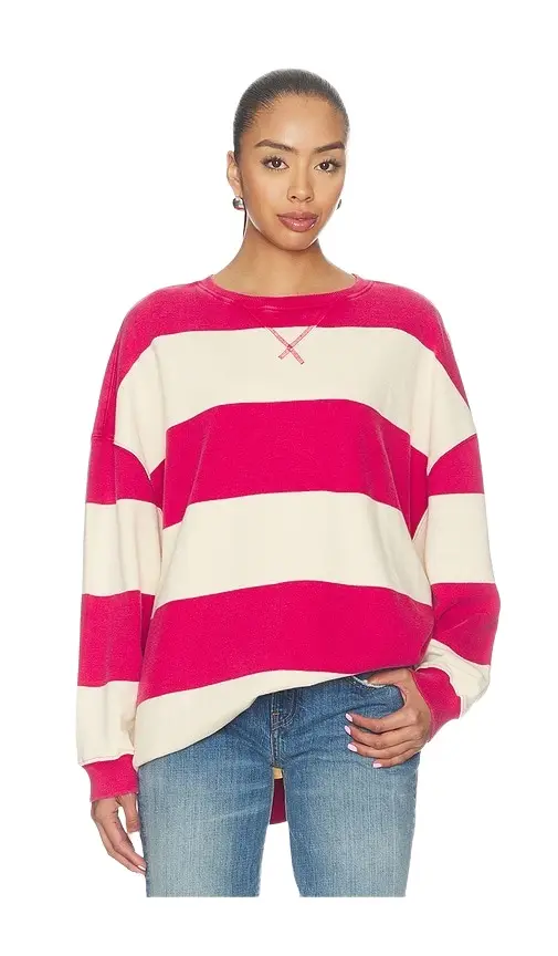 Classic Striped Crew Wide Tee Top Classic Striped Crew Wide Tee Top