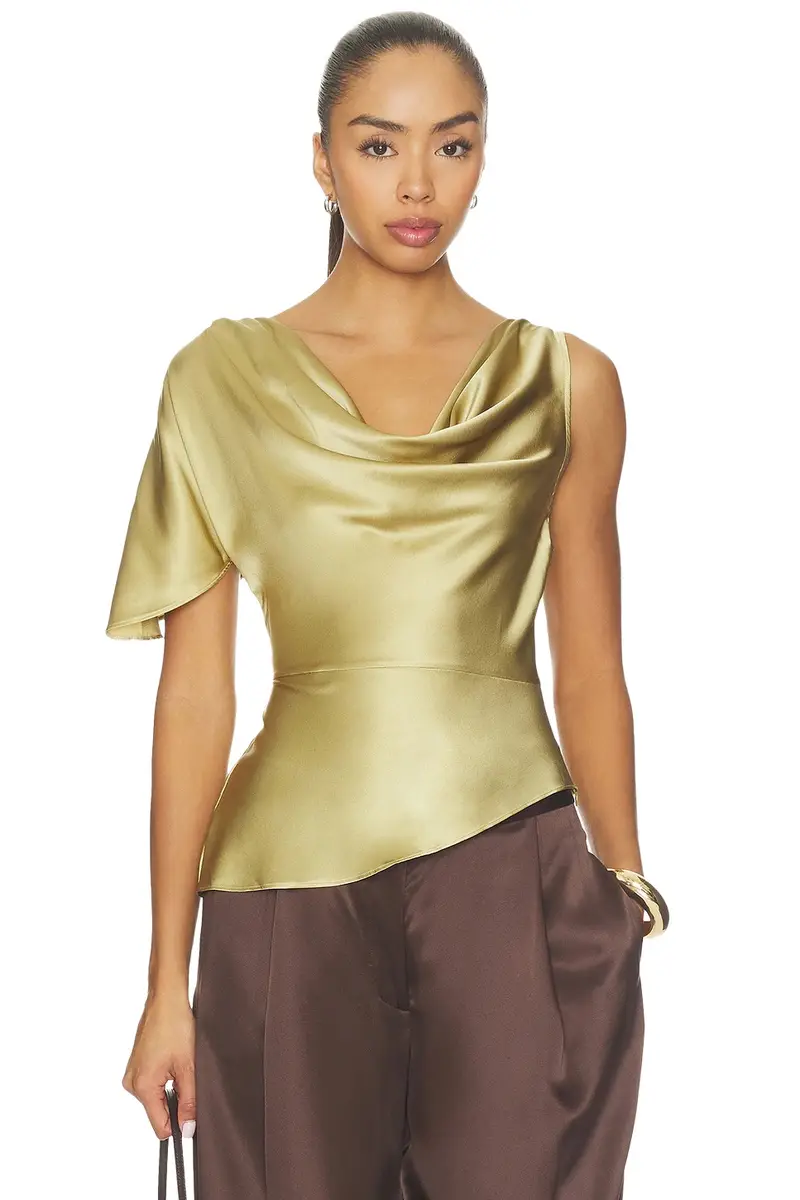 Fleur du Mal Asymmetrical Silk Top