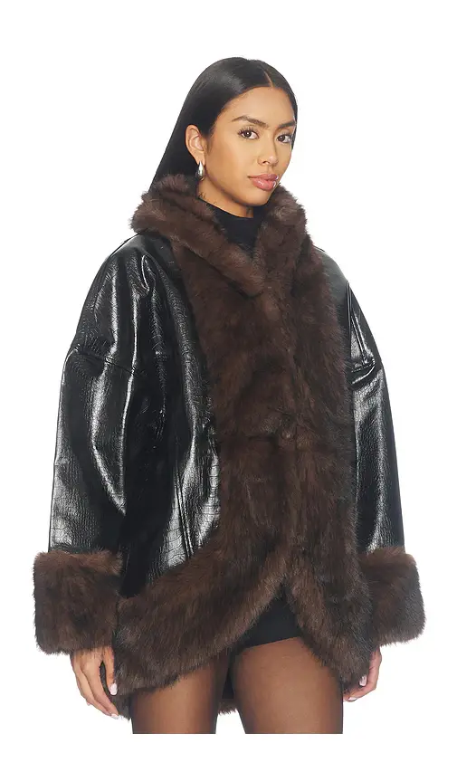 Apparis Carrie Faux Croc Coat | Thumbnail 2 Apparis Carrie Faux Croc Coat | Thumbnail 2