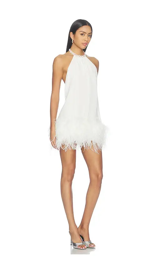 Bronx and Banco Halter Neck Mini Dress With Feather Trim | Thumbnail 2 Bronx and Banco Halter Neck Mini Dress With Feather Trim | Thumbnail 2