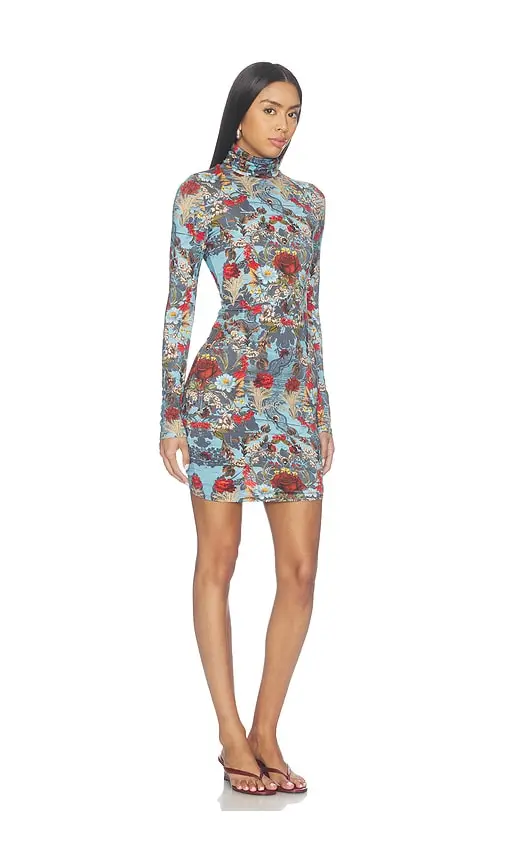 Alice + Olivia Alice + Olivia Delora Longsleeve Fitted Folded Turtleneck Mini Dress | Thumbnail 2 Alice + Olivia Alice + Olivia Delora Longsleeve Fitted Folded Turtleneck Mini Dress | Thumbnail 2
