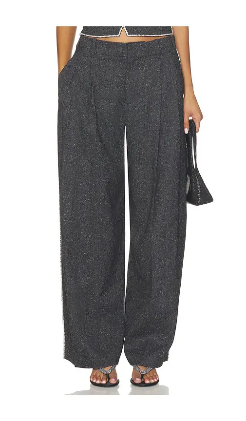 Alexander Wang Mid-rise Tailored Pant With Embellished Chain | Thumbnail 2