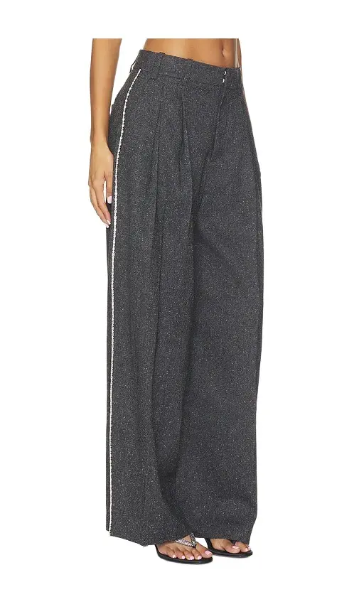 Mid-rise Tailored Pant With Embellished Chain Mid-rise Tailored Pant With Embellished Chain
