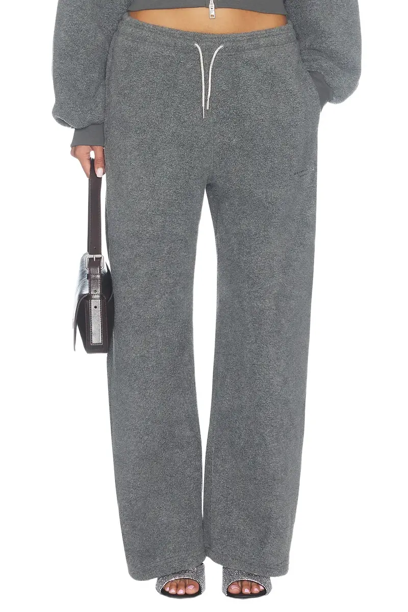 Alexander Wang Mid-Rise Track Pant With Rhinestone Drawcord