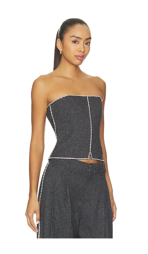 Alexander Wang Strapless Bustier Top With Embellished Chain | Thumbnail 2 Alexander Wang Strapless Bustier Top With Embellished Chain | Thumbnail 2