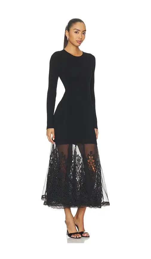 Sea Vali Embroidered Mixed Media Maxi Dress | Thumbnail 2