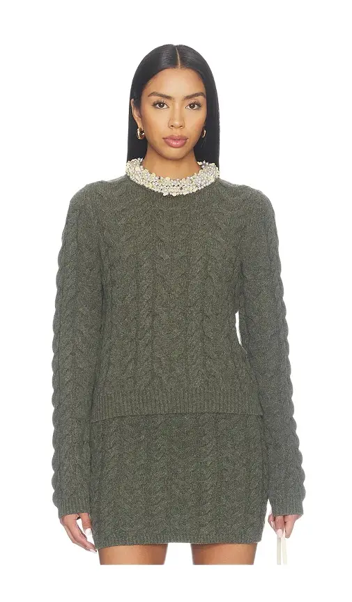 Ulla Johnson Marlie Cropped Knit Pullover With Embellishment