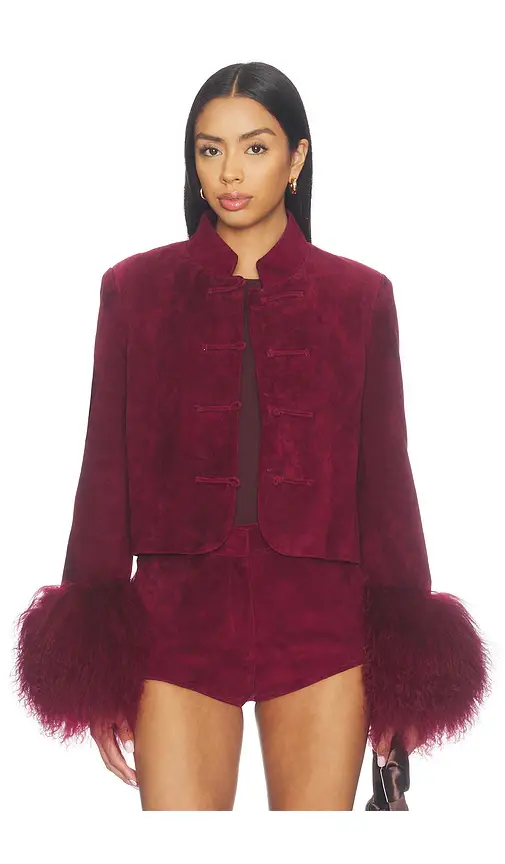 Susanna Chow Leighton Shearling Trim Suede Jacket | Thumbnail 2 Susanna Chow Leighton Shearling Trim Suede Jacket | Thumbnail 2