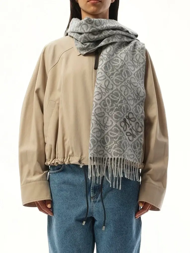 Loewe Anagram Wool Cashmere Scarf | Thumbnail 3 Loewe Anagram Wool Cashmere Scarf | Thumbnail 3