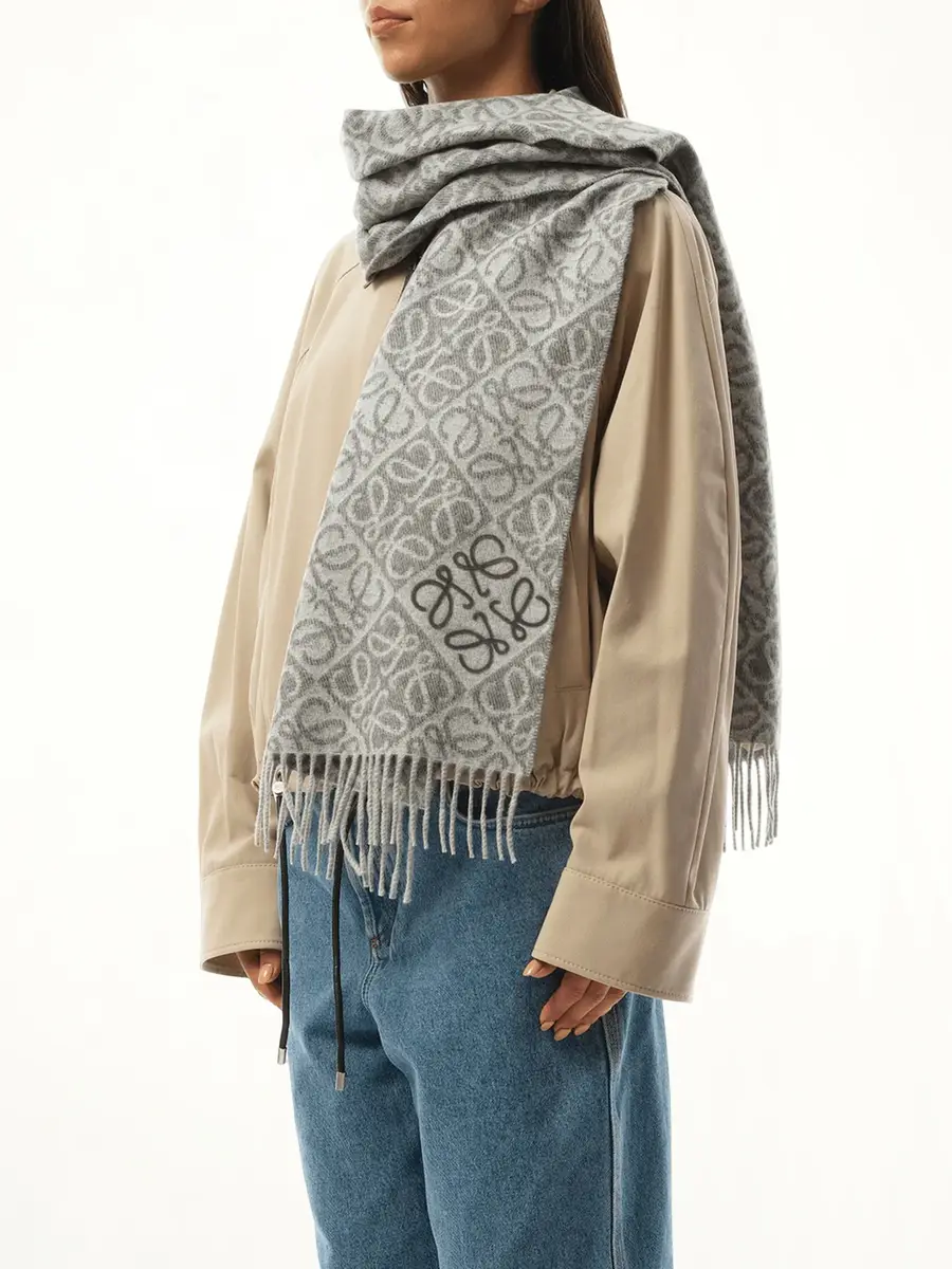 Loewe Anagram Wool Cashmere Scarf | Thumbnail 4 Loewe Anagram Wool Cashmere Scarf | Thumbnail 4