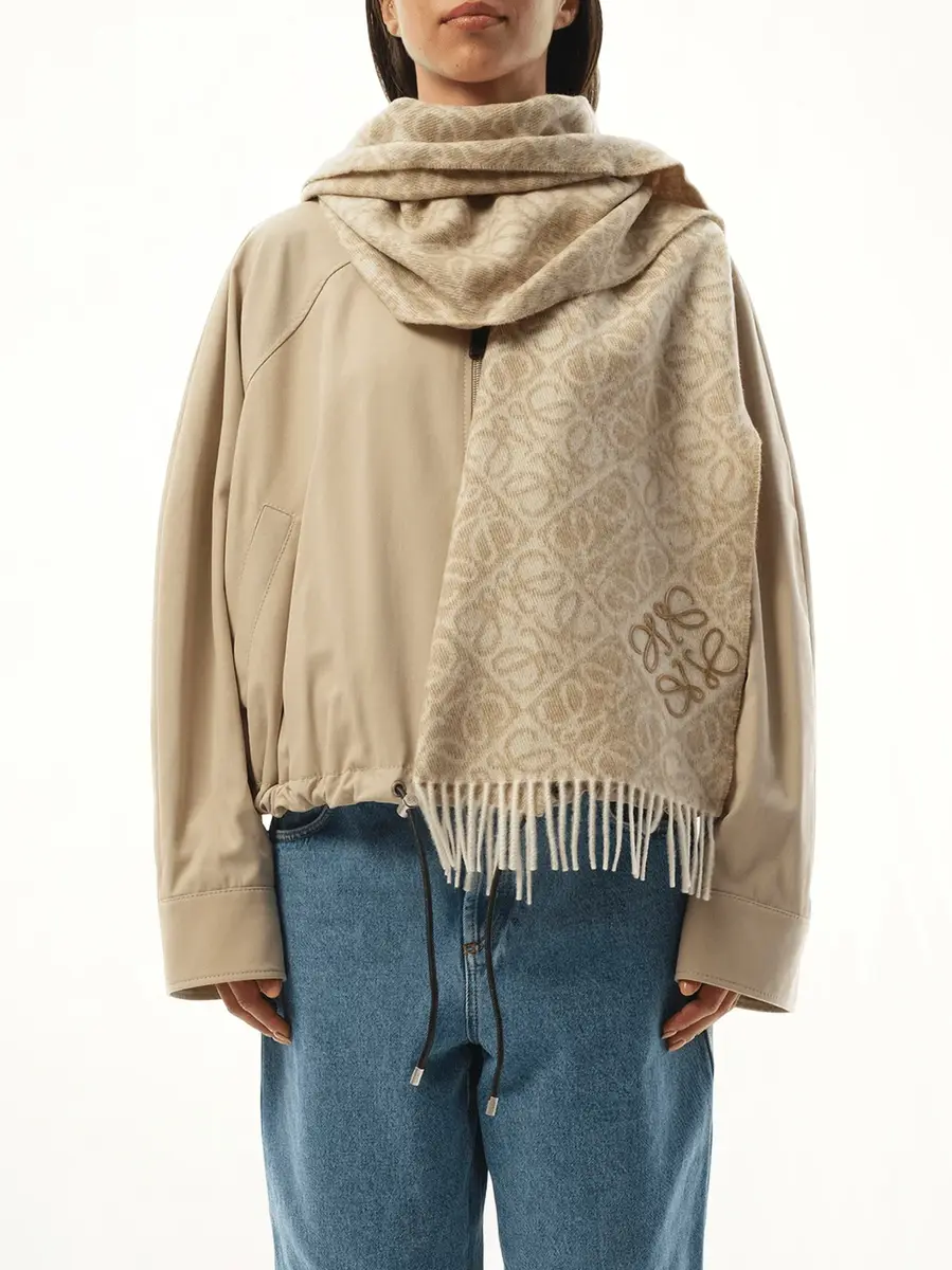 Loewe Anagram Wool Cashmere Scarf | Thumbnail 2 Loewe Anagram Wool Cashmere Scarf | Thumbnail 2