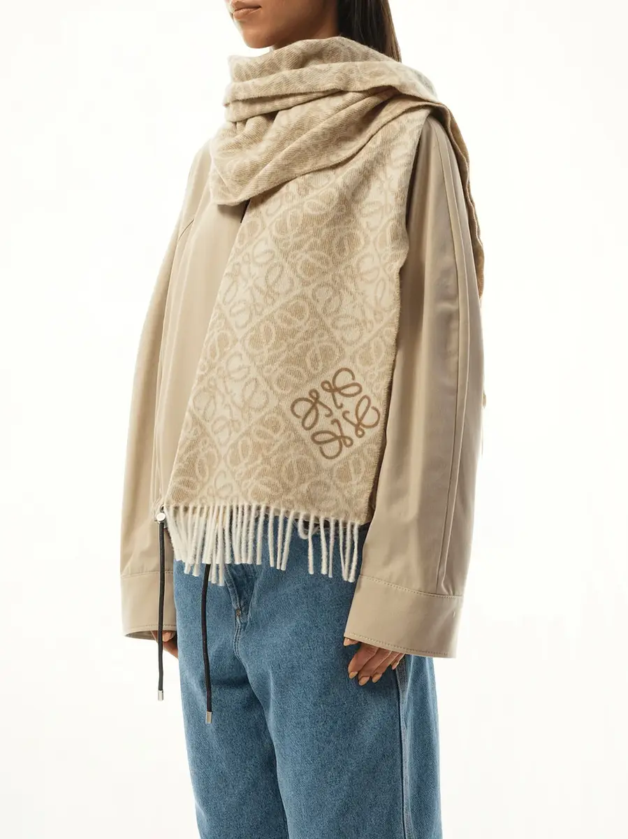Loewe Anagram Wool Cashmere Scarf | Thumbnail 4 Loewe Anagram Wool Cashmere Scarf | Thumbnail 4