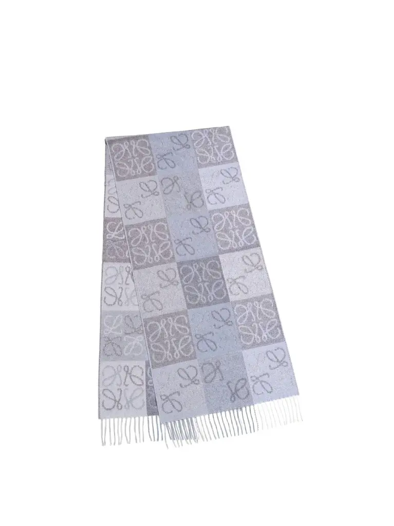 Anagram Wool Cashmere Scarf in Blue/white Anagram Wool Cashmere Scarf in Blue/white