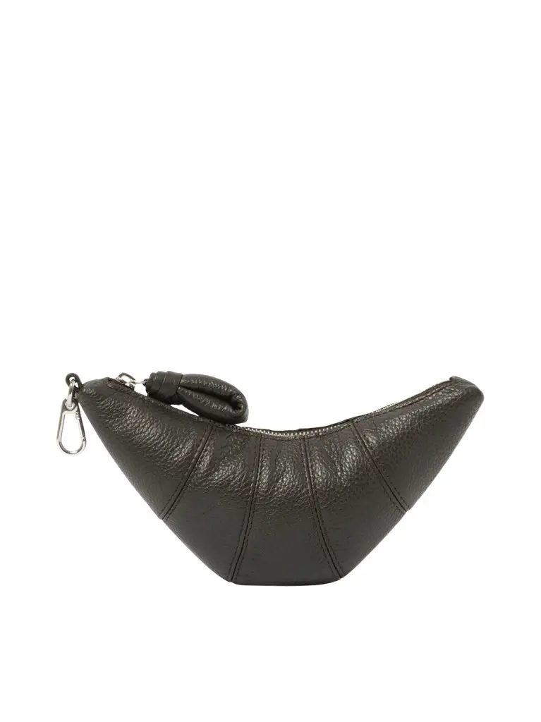Lemaire Crossbody Croissant Coin Purse in Dark Chocolate