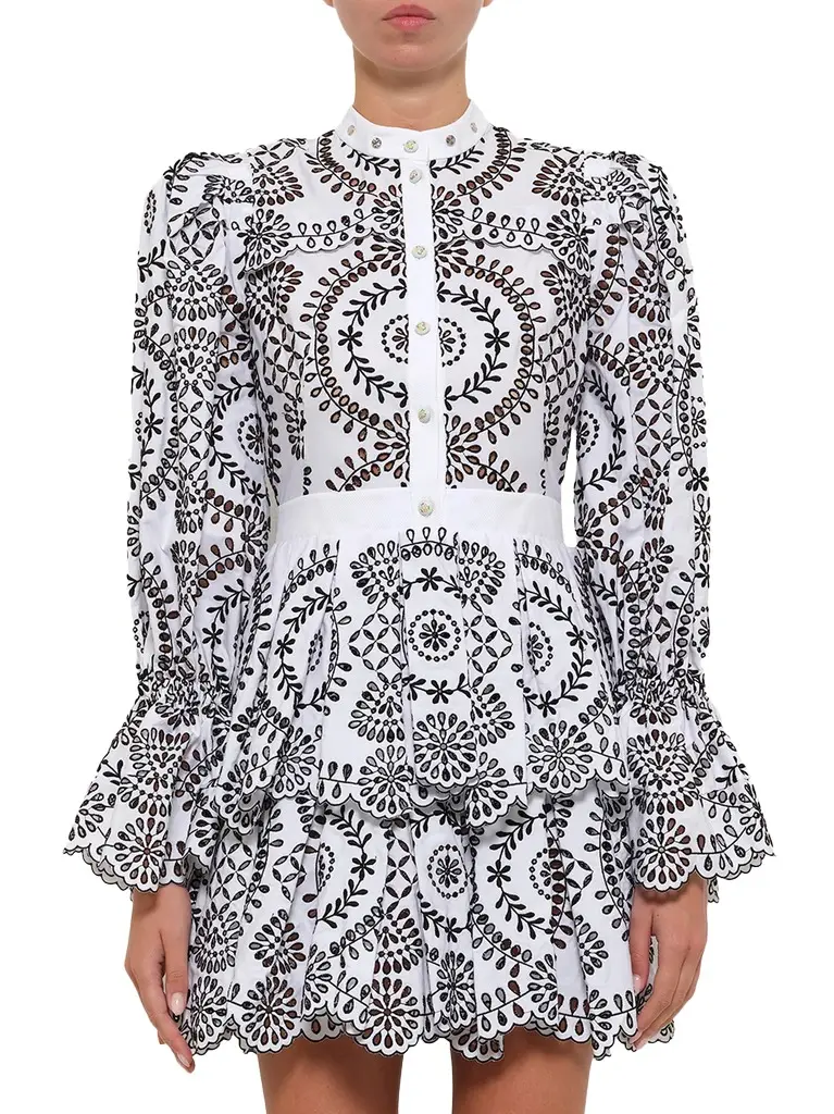 Alexander McQueen Amq - Broderie Anglais Dress in 0910
