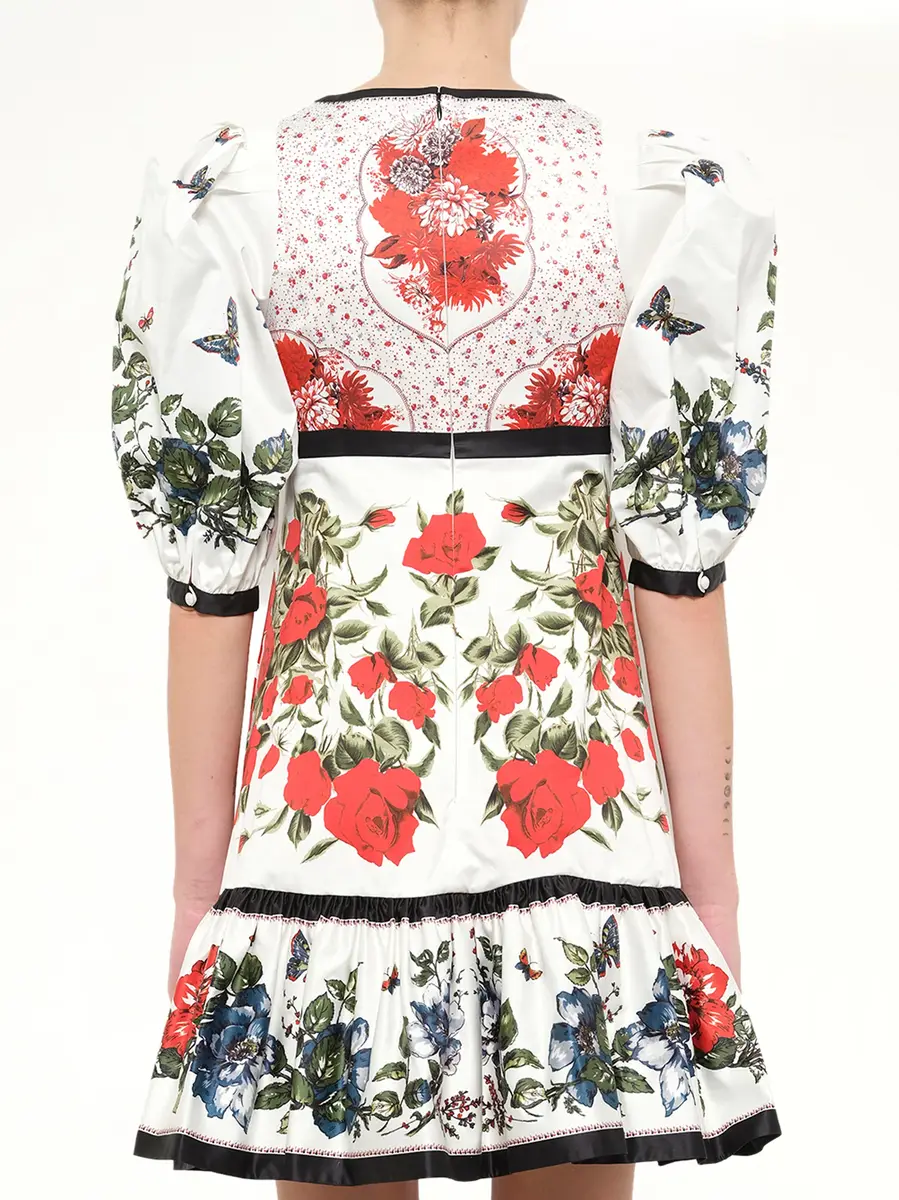Alexander McQueen Alexander Mcqueen Floral Table Abito Dress in Mix | Thumbnail 3 Alexander McQueen Alexander Mcqueen Floral Table Abito Dress in Mix | Thumbnail 3