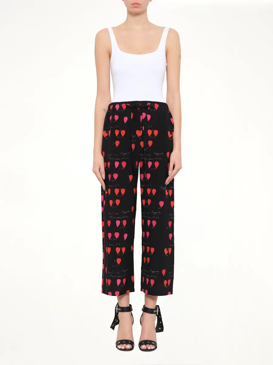 Alexander McQueen Alexander Mcqueen Petal Print Pants in Black/red | Thumbnail 2 Alexander McQueen Alexander Mcqueen Petal Print Pants in Black/red | Thumbnail 2