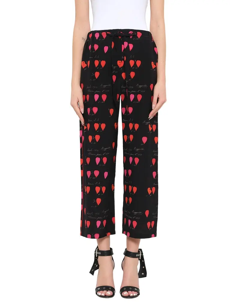 Alexander McQueen Alexander Mcqueen Petal Print Pants in Black/red