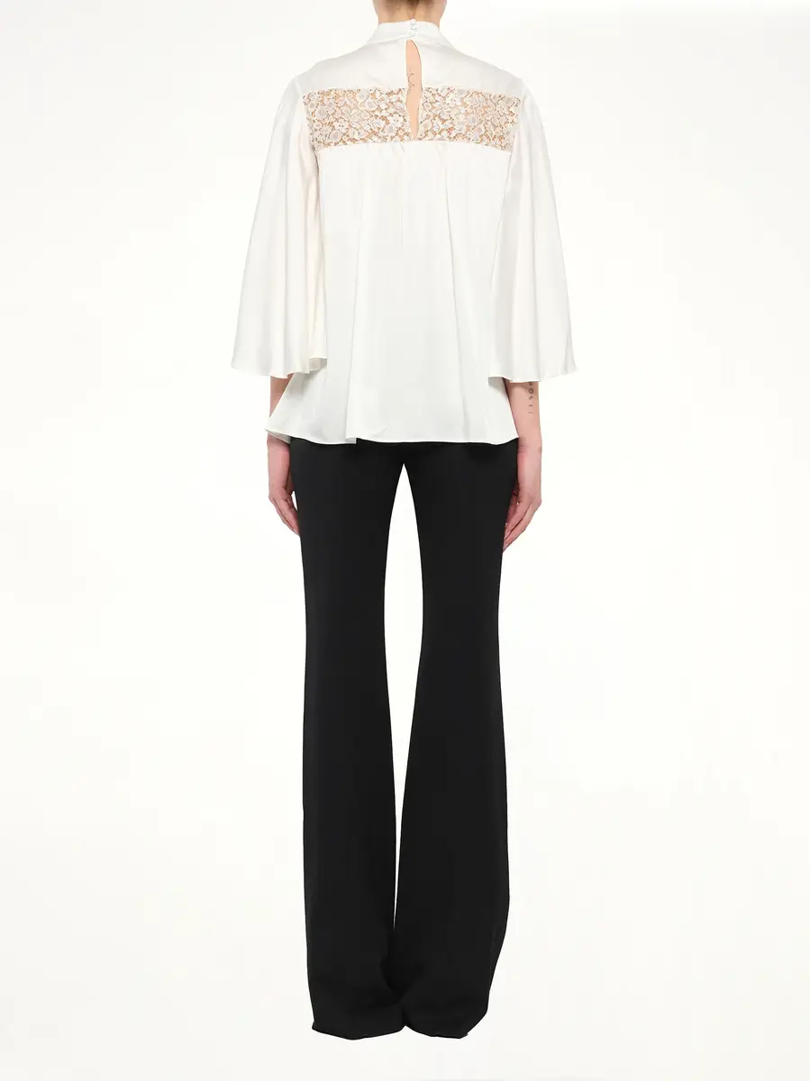 Alexander McQueen Alexander Mcqueen Fluid Satin Top in White | Thumbnail 4 Alexander McQueen Alexander Mcqueen Fluid Satin Top in White | Thumbnail 4