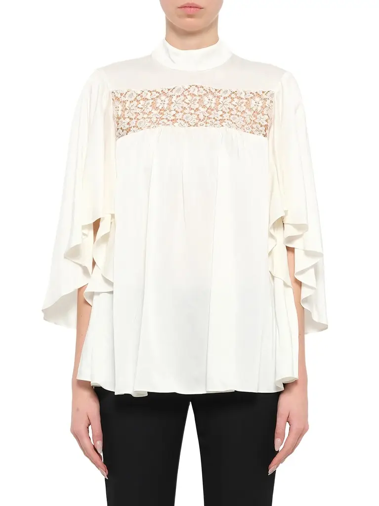Alexander McQueen Alexander Mcqueen Fluid Satin Top in White