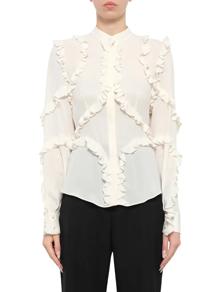 Alexander McQueen Ruffle Long Sleeve Shirt