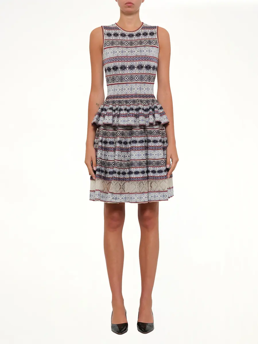 Alexander McQueen Sleeveless Peplum Dress in Pattern | Thumbnail 2