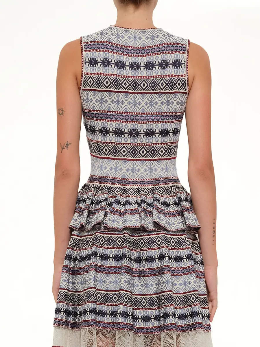 Alexander McQueen Sleeveless Peplum Dress in Pattern | Thumbnail 3