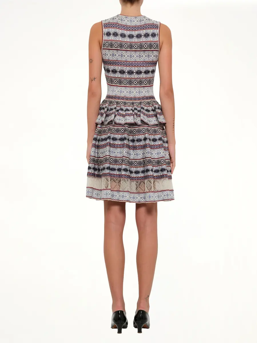 Alexander McQueen Sleeveless Peplum Dress in Pattern | Thumbnail 4