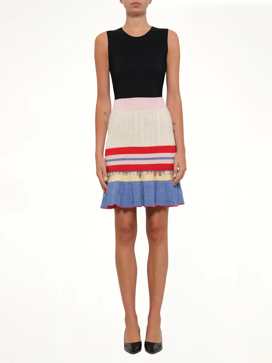 Alexander McQueen Multi Knit Tweed Mini Skirt In Multicolour | Thumbnail 2 Alexander McQueen Multi Knit Tweed Mini Skirt In Multicolour | Thumbnail 2