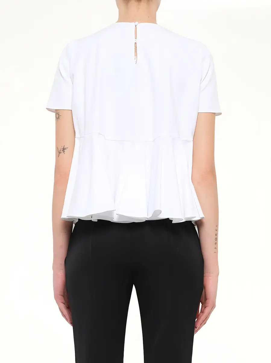 Alexander McQueen Alexander Mcqueen Cotton Piquet Top in White | Thumbnail 3 Alexander McQueen Alexander Mcqueen Cotton Piquet Top in White | Thumbnail 3