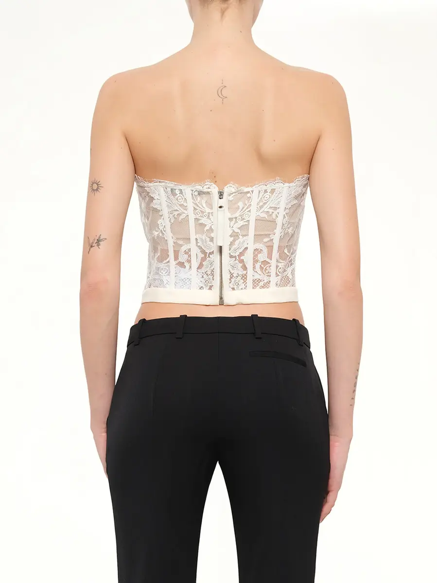 Alexander McQueen Alexander Mcqueen Bralette in Ivory | Thumbnail 3 Alexander McQueen Alexander Mcqueen Bralette in Ivory | Thumbnail 3