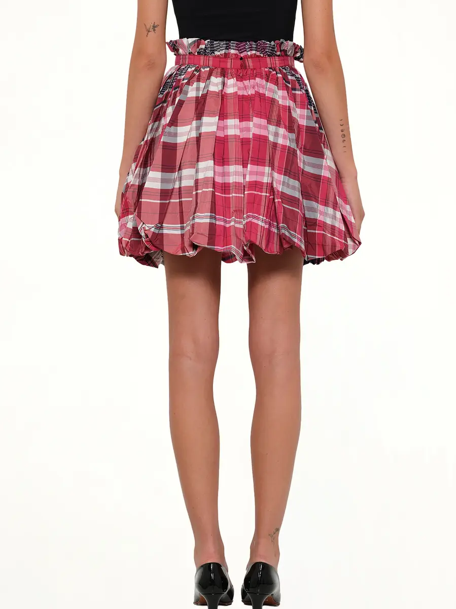 Alexander McQueen Amq - Country Mini Skirt in Red/blk | Thumbnail 3 Alexander McQueen Amq - Country Mini Skirt in Red/blk | Thumbnail 3