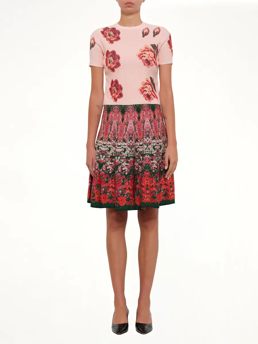 Alexander McQueen Tapesty Rose Jacquard Top in Multi | Thumbnail 2 Alexander McQueen Tapesty Rose Jacquard Top in Multi | Thumbnail 2